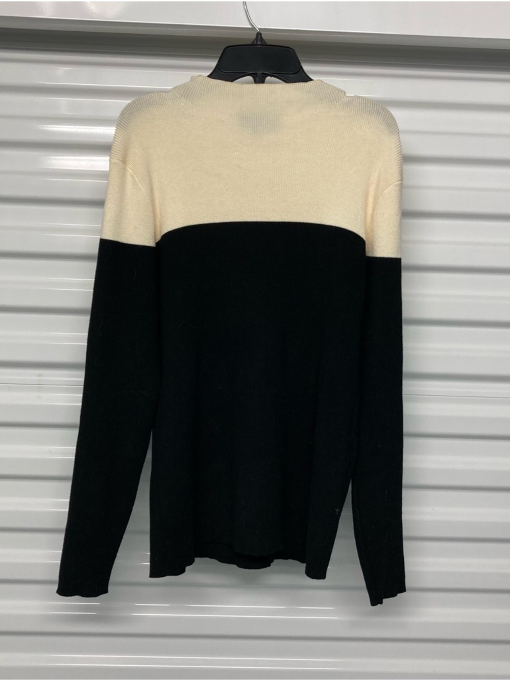 Eloquii Two-Tone Cream and Black Sweater